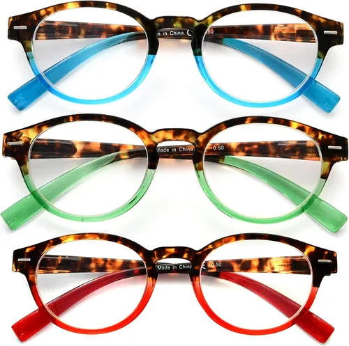 Vista 2 de Eyekepper Paquete de 3 lentes de lectura redondos ovalados con estilo para mujer +0.50