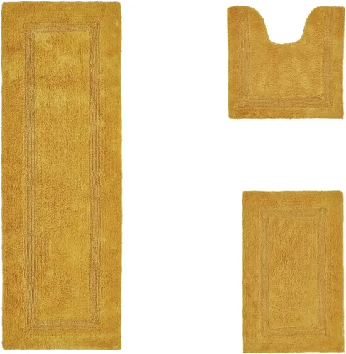 Vista 587 de Better Trends - Juego de 2 alfombras de baño 100% algodón, extra suaves, con borlas, de 17" x 24", alfombra de baño superabsorbente y reversible