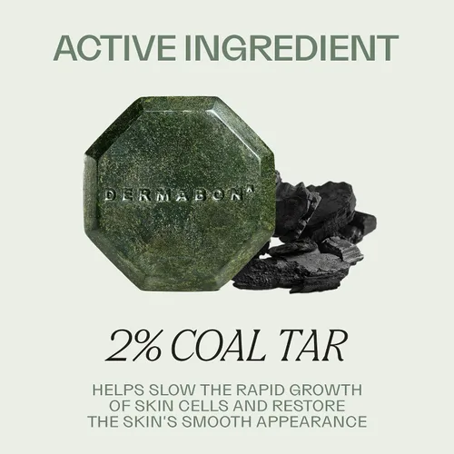 Vista 3 de Barra de jabón Dermabon para el control de la psoriasis, dermatitis y caspa con 2% de alquitrán de hulla como ingrediente activo - 1 paquete Jabón