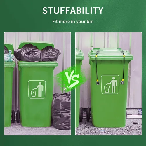 Vista 7 de Cerradura de tapa de bote de basura, cerraduras para botes de basura para animales, bloqueo de tapa universal de metal para latas de basura al aire