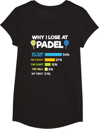 Vista 4 de Camiseta Why I Lose At Padel Answers Not My Fault