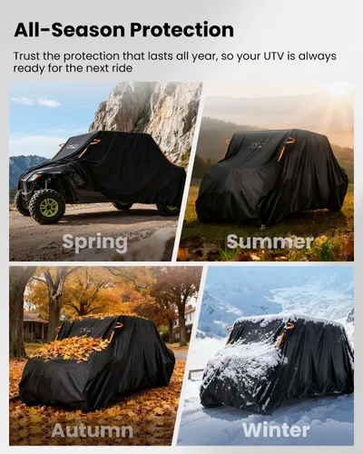 Vista 5 de ILM Cubierta UTV impermeable, resistente al viento, protección para todo tipo de clima, compatible con Can Am Polaris Kawasaki Textron 4-6 plazas