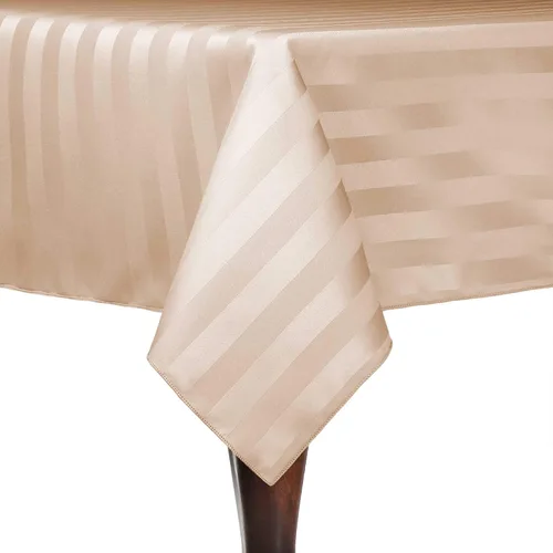 Vista 32 de Ultimate Textile Mantel cuadrado de rayas satinadas de 84 x 84 pulgadas, color verde militar