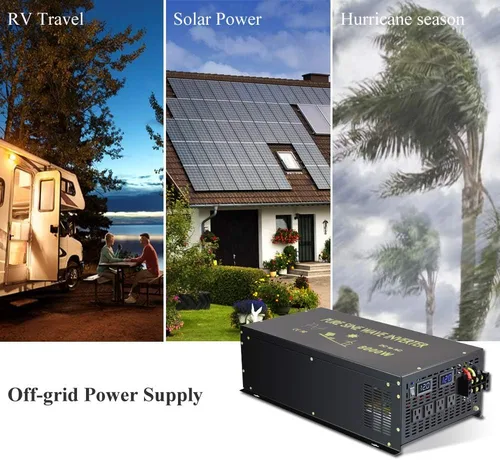 Vista 6 de WZRELB Inversor de energía solar de onda sinusoidal pura de 8000W 48V AC a 120V DC - RV, camping, sistema solar