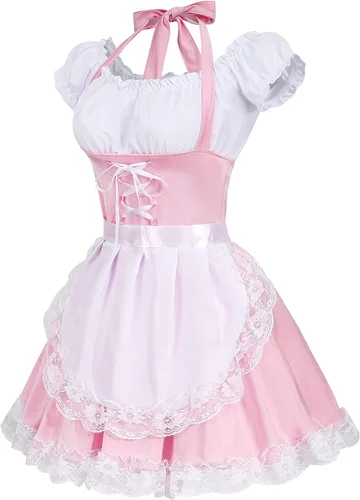 Vista 2 de Colorful House Disfraz de sirvienta con delantal francés para cosplay de anime para mujer