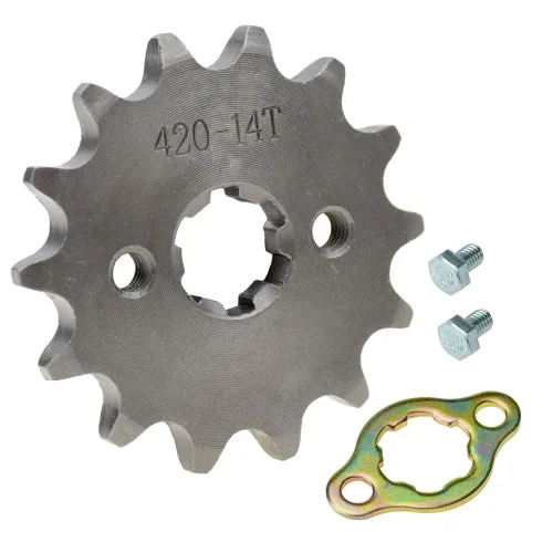 Vista 5 de HIAORS 420 14T 17mm Piñones de Motor Delantero para Motocicleta para 50cc 70cc 110cc 125cc 140cc 160cc Z50 CT70 Speed Mini Bike TaoTao Roketa