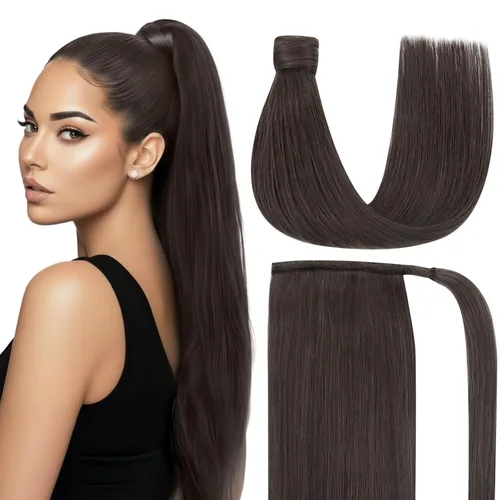 Vista 11 de Ve Sunny - Extensiones de cabello humano lacio con clip, color negro azabache, preestilizadas, listas para usar, 18 pulgadas, 2.82 oz