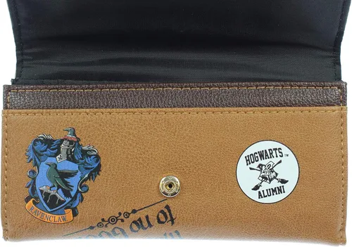 Vista 5 de Harry Potter Hogwarts - Cartera triple con cierre a presión inspirada en el maletero escolar, Marrón, talla única