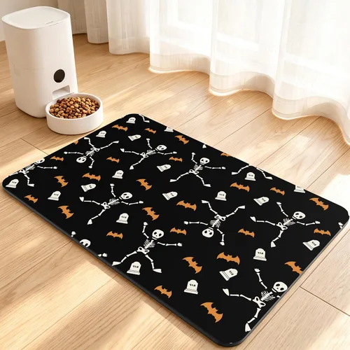 Vista 16 de Tapete de comida para perros, tapete absorbente para alimentación Patas de perro beige