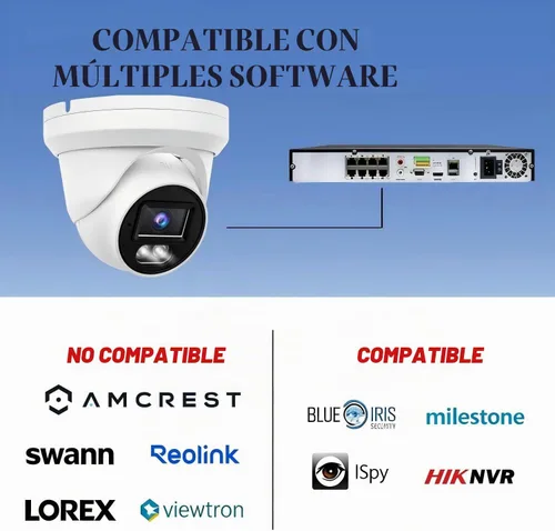 Vista 2 de Cámara de torreta IP PoE 4K 8MP al aire libre 24/7 versión nocturna a todo color 0.110 in 105° gran angular, H.265, IP67, compatible con Uniview