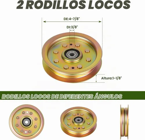 Vista 7 de Kit de reconstrucción de husillo 918-04822 de 42 pulgadas para Cub Cadet LTX1040 LTX1042 RZT-42, 2 husillos 618-04822 618-04889, 2 rodillos