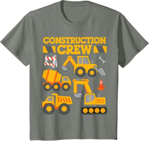 Vista 84 de Construction Crew Worker Excavator - Camiseta para niños y niñas Negro