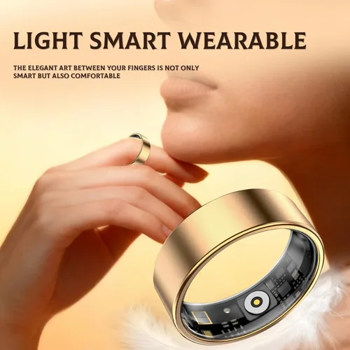 Vista 5 de Anillo inteligente para mujeres y hombres, rastreador de fitness con HRV/monitoreo del sueño, contador de pasos, calorías y seguimiento de Plateado