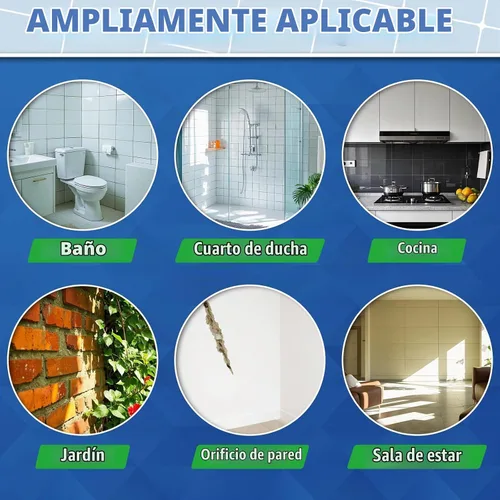 Vista 4 de Kit de Reparación de Lechada para Azulejos, 2 Paquetes de Lechada de Secado Rápido para Baño, Cocina, Ducha, Triple Uso Versátil con Sellador