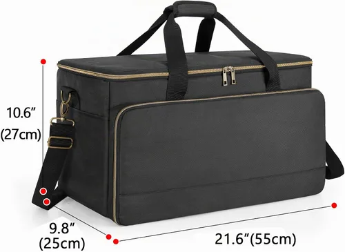 Vista 7 de Trunab - Bolsa grande para archivos de cable de DJ con divisor interior desmontable with Padded Compartment for 15.6” Laptop, Cable Organizer Bag