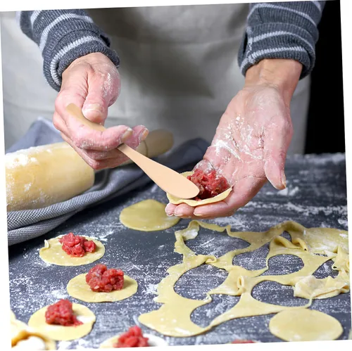 Vista 6 de BESTONZON Juego de 20 cuchillos de mantequilla de madera, mini esparcidor de mermelada para sándwich de queso, espátula de madera pequeña, espátula