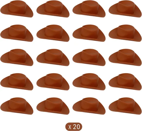 Vista 3 de Gexolenu 20 piezas de plástico mini sombrero de vaquero decoración de sombrero de vaquera occidental sombreros de muñeca para decoración de fiesta