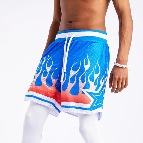 Vista 7 de BOOMLEMON Pantalones cortos de baloncesto para hombre, pantalones cortos deportivos de entrenamiento casual con estampado gráfico de malla
