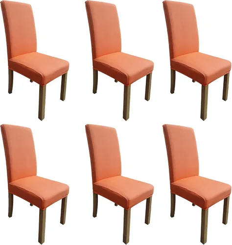 Vista 6 de Funda protectora de tela de elastano elástica extraíble y lavable para silla de comedor (color aguamarina, 6)
