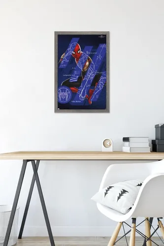 Vista 6 de Trends International Marvel Spider-Man: No Way Home - Póster de pared de bares, 14.725 x 22.375 pulgadas, versión enmarcada de madera de granero