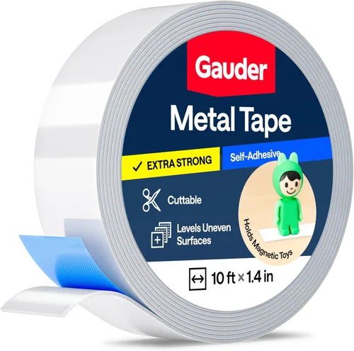 Vista 8 de GAUDER Cinta de metal autoadhesiva Cinta ferrosa para imanes Tira de acero metálico