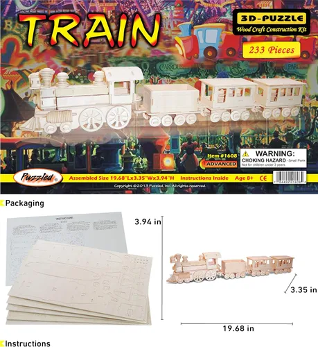Vista 2 de Puzzled Kit de modelo de construcción de madera para rompecabezas 3D