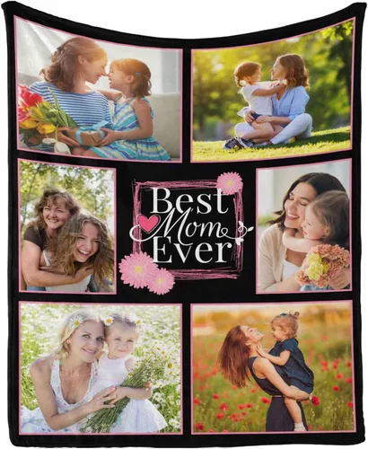Vista 19 de InterestPrint Regalos personalizados para mamá, manta personalizada con fotos y fotos familiares, regalos de cumpleaños para el día de la madre