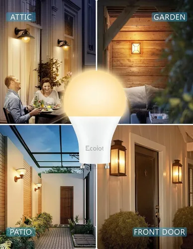 Vista 6 de GU24 - Bombillas LED A19 del anochecer al amanecer, sensor de luz LED A19, sensor de fotocélula, encendido/apagado automático para iluminación