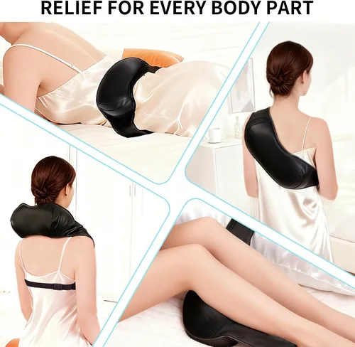 Vista 5 de TISSCARE Masajeador Shiatsu de Cuello para Alivio del Dolor de Tejido Profundo, Masajeador de Espalda con Calor, Masajeador Eléctrico de Amasamiento