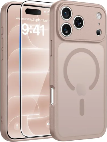 Vista 97 de FNTCASE - Funda para iPhone 16 Pro: magnética, mate, translúcida, de grado militar, protectora contra caídas, resistente, fina, duradera y a prueba