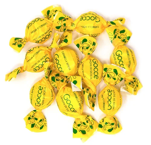 Vista 7 de SweetGourmet Caramelo duro con sabor natural relleno de limón siciliano, envuelto individualmente, 1 libra