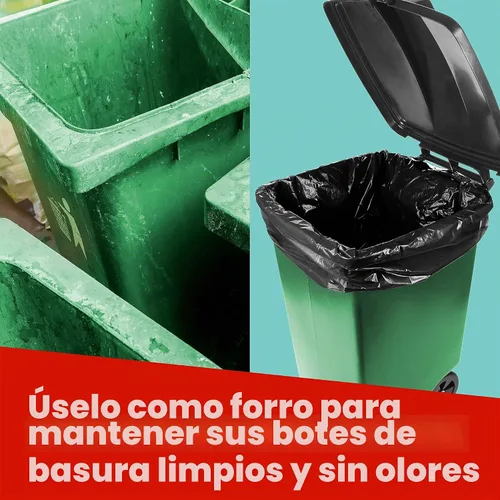 Vista 5 de Bolsas de basura de 65 galones para cubo, color negro, 50 bolsas por caja