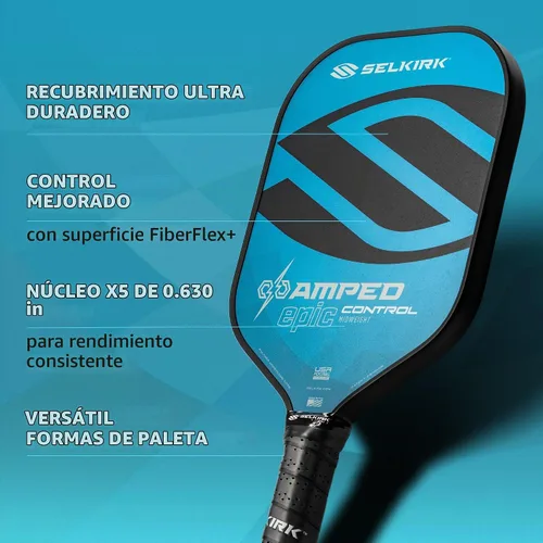 Vista 3 de Selkirk Sport Amped Control Pickleball Paddles Fiberglass 16mm X5 Core