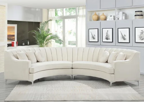 Vista 19 de Legend Vansen L - Sofá de terciopelo semicírculo de 141.34 pulgadas, sofá modular curvado de gran tamaño para sala de estar, oficina, apartamento