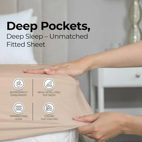 Vista 3 de Utopia Bedding - Paquete a granel de 2 sábanas bajeras ajustadas de microfibra cepillada suave con bolsillos profundos, resistentes al encogimiento