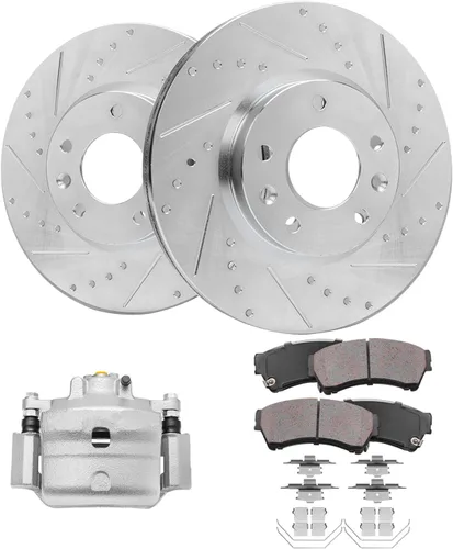 Vista 53 de Detroit Axle - 4 rotores de freno para Chevrolet Cruze 2014 2015 [modelos de motores de gas] Rotores de freno de disco perforados y ranurados