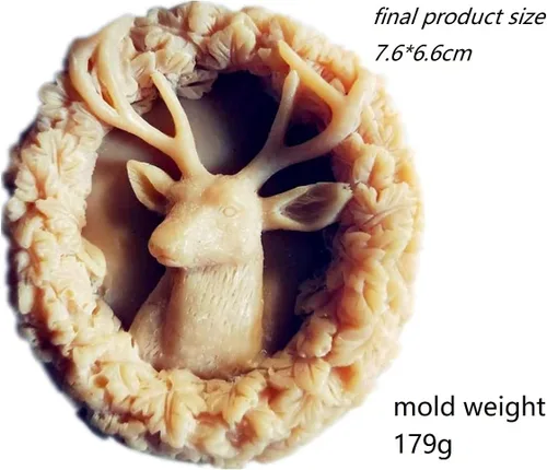 Vista 5 de Molde de jabón animal de silicona para ciervos - forma redonda para decoración de velas y pasteles