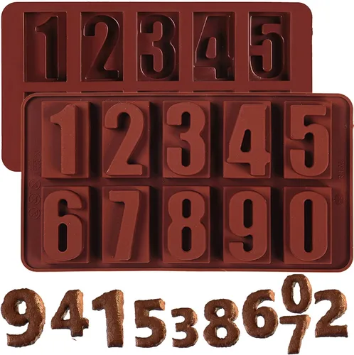 Vista 4 de Molde de silicona para chocolate con letras, 2 moldes de silicona antiadherentes, perfectos para decoración de pasteles, fiesta de cumpleaños