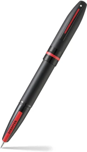 Vista 20 de Sheaffer Icon Chrome con aplicaciones PVD negro brillante - Med Nib Cromado
