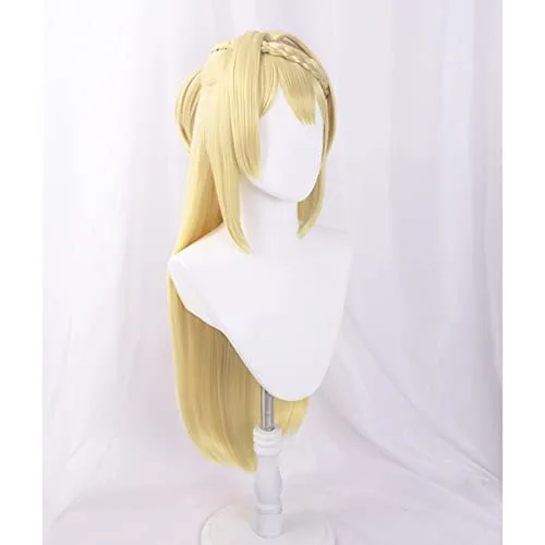 Vista 2 de Peluca de cosplay Azusa Aizawa Cosplay peluca rubia larga animé He estado matando slimes durante 300 años y Maxed Out My Level pelo sintético +