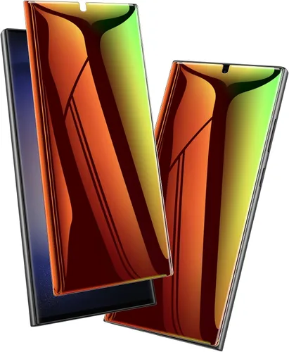 Vista 8 de LYWHL Paquete de 2 protectores de pantalla de privacidad para Samsung Galaxy S21 Ultra, degradado, colorido, anti-luz azul, anti-espía, película
