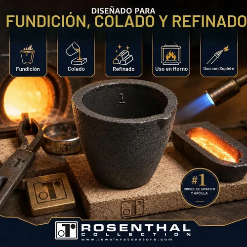 Vista 4 de Crisoles de grafito de arcilla #2.2-4.4 lbs Premium Black Foundry Cup Horno Antorcha Fundición Fundición Refinación para oro. También ideal