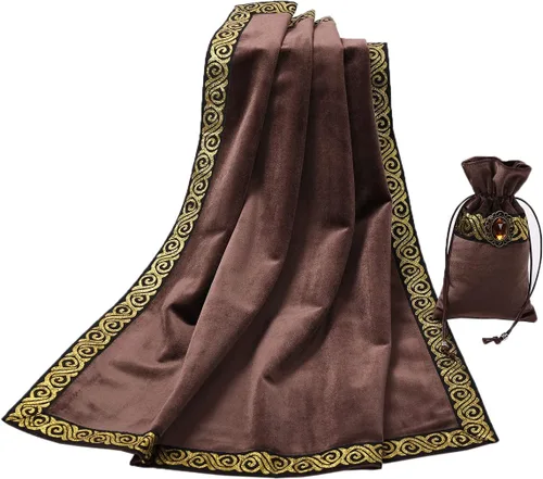 Vista 16 de BLESSUME Mantel de tarot de altar para lectura con bolsa negra