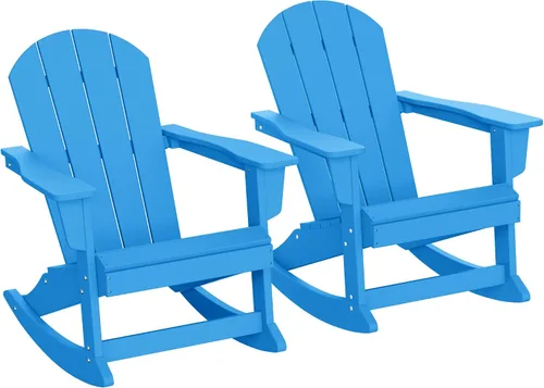 Vista 192 de WestinTrends Silla mecedora Malibu de poliéster para exterior/patio Adirondack, Negra