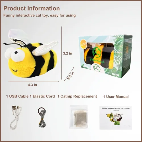 Vista 6 de Juguetes interactivos para gatos, recargables, activados por el tacto, hierba gatera, juguetes de pájaros chirridos para gatos y gatitos