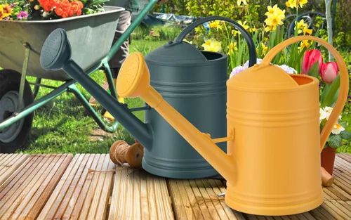 Vista 8 de Regadera de plástico para plantas de interior, flores de jardín al aire libre, regadera para plantas de interior con cabezal de aspersor