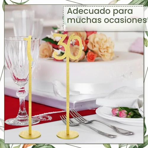 Vista 4 de 30 números de mesa de madera para bodas del 1 al 30 para soportes de recepción, números de mesa de asiento con base de soporte para bodas, fiestas