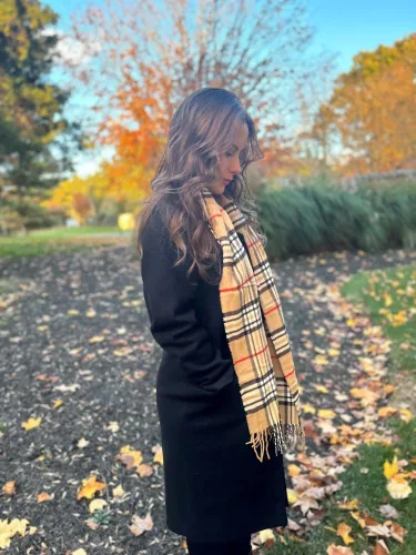 Vista 7 de Bufanda de invierno clásica con sensación de cachemira, colección súper suave