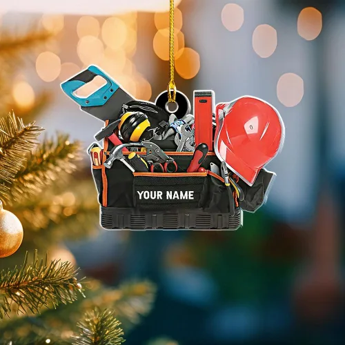 Vista 12 de Podagree - Adorno personalizado para electricista, bolsa de herramientas para electricista, adorno de Navidad, regalo de electricista, adorno de Elt1