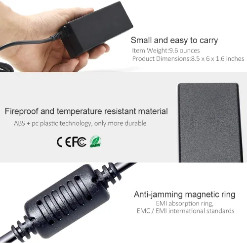 Vista 6 de Cargador de CA de 65 W compatible con cargador de portátil HP Modelo 15: 15-dy 15-dq 15-da 15-db 15-dw 15-f 15-ef 15-ab, 15-ac 15-af 15-an 15-au